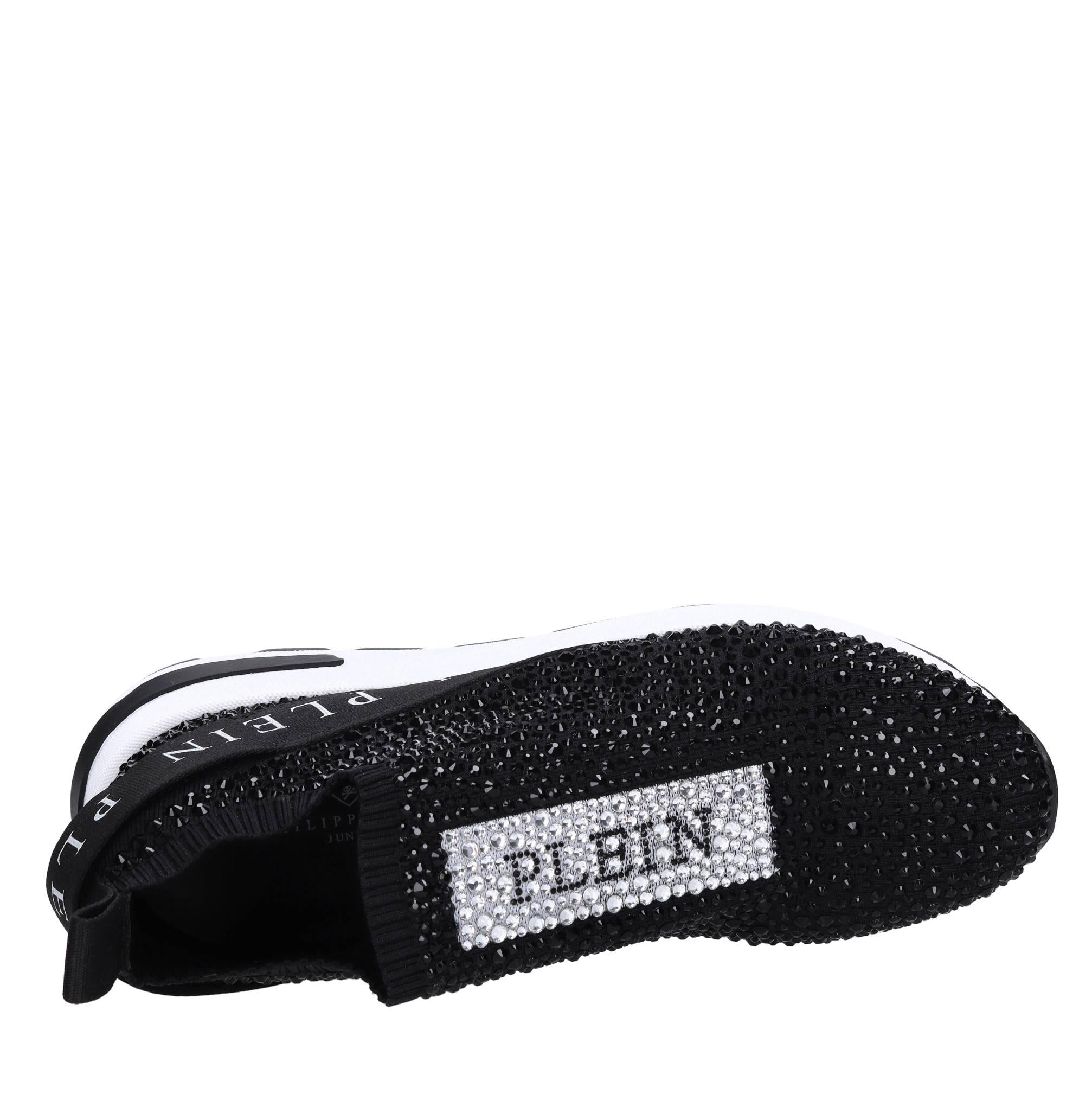 Sneakers in tessuto e strass 