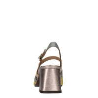 Décolléte slingback in camoscio e pelle 