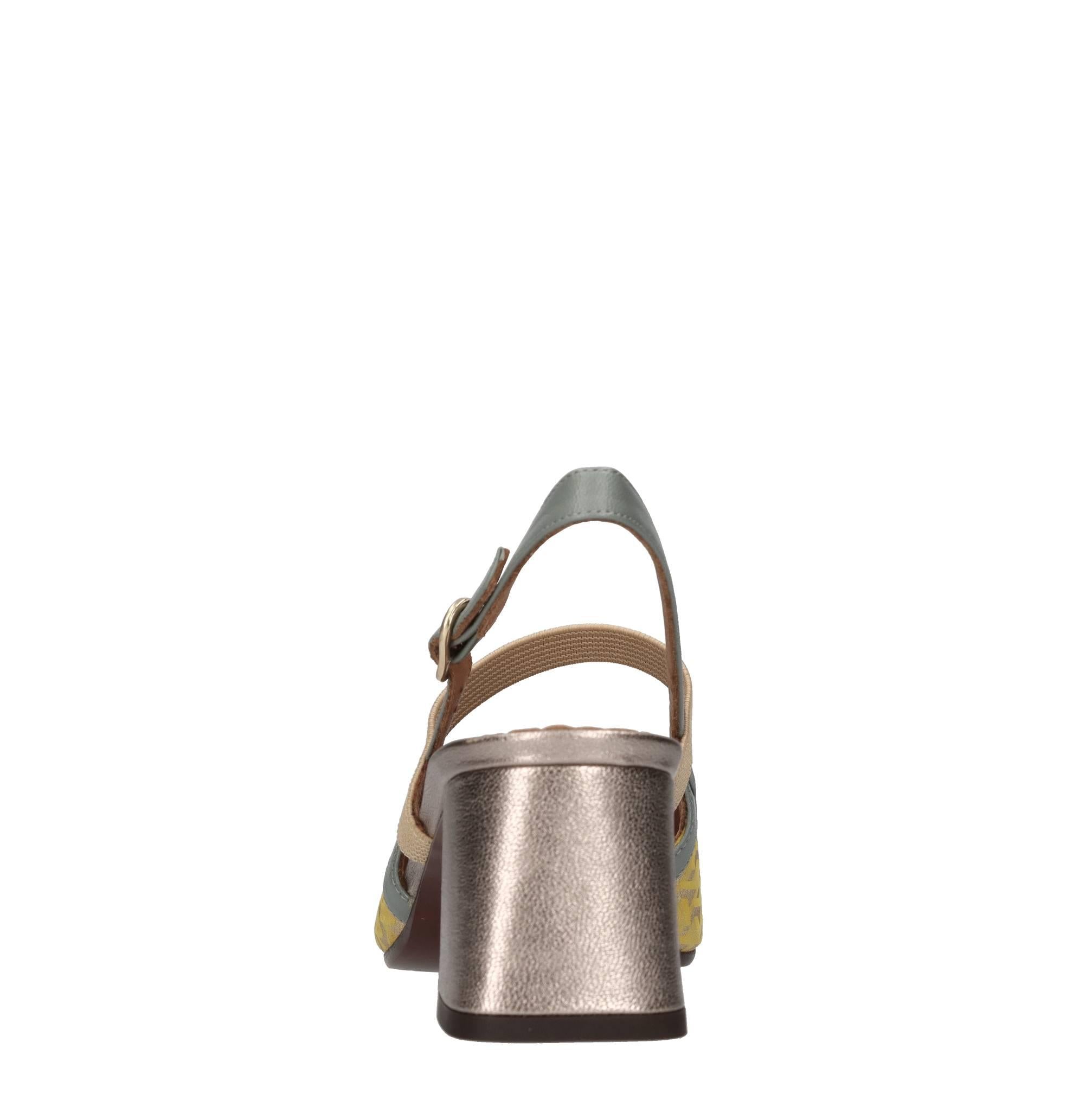 Décolléte slingback in camoscio e pelle 