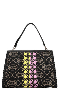 Borsa Monogram in tessuto e pelle 