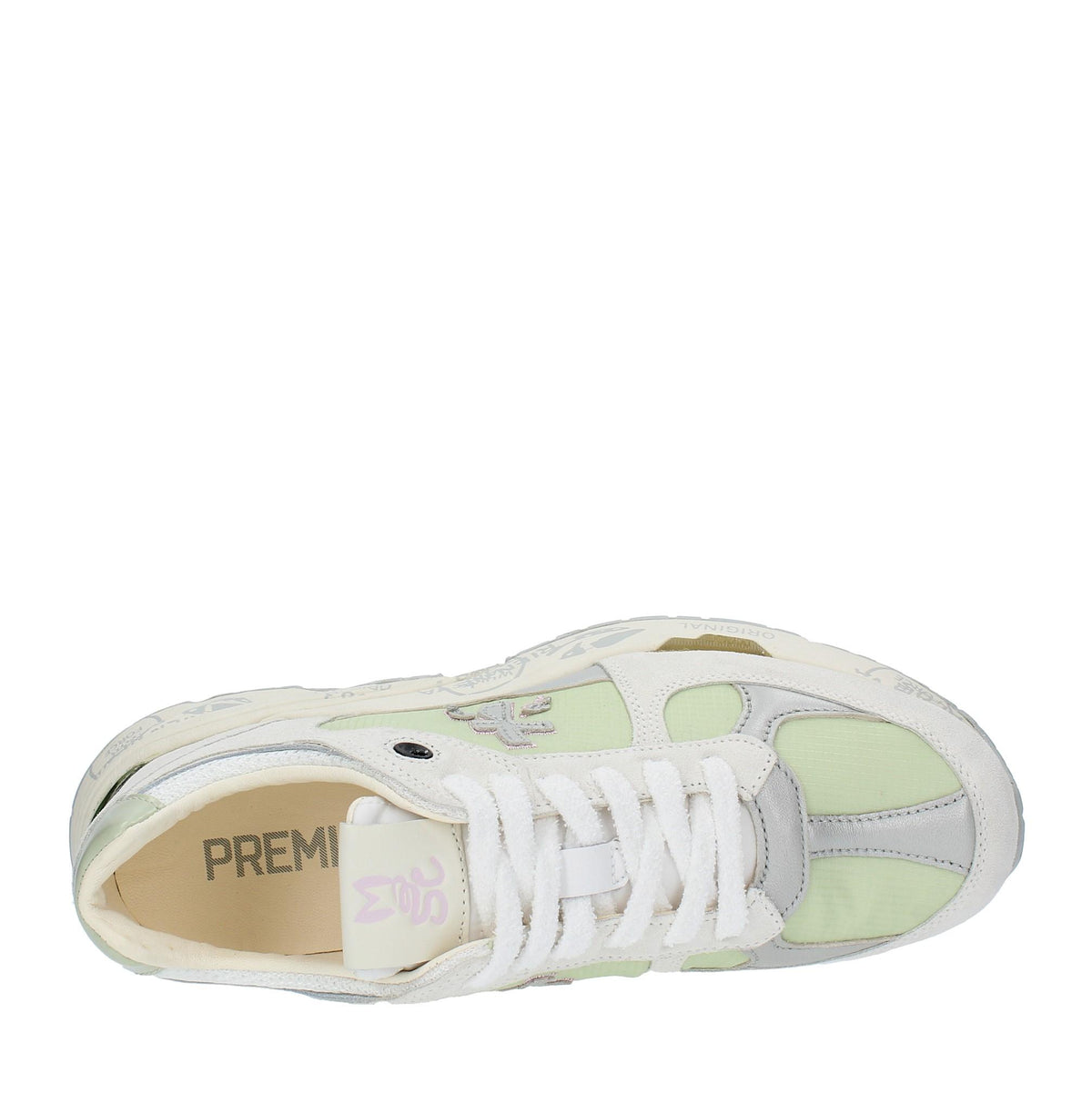 Sneakers in pelle, camoscio e tessuto 
