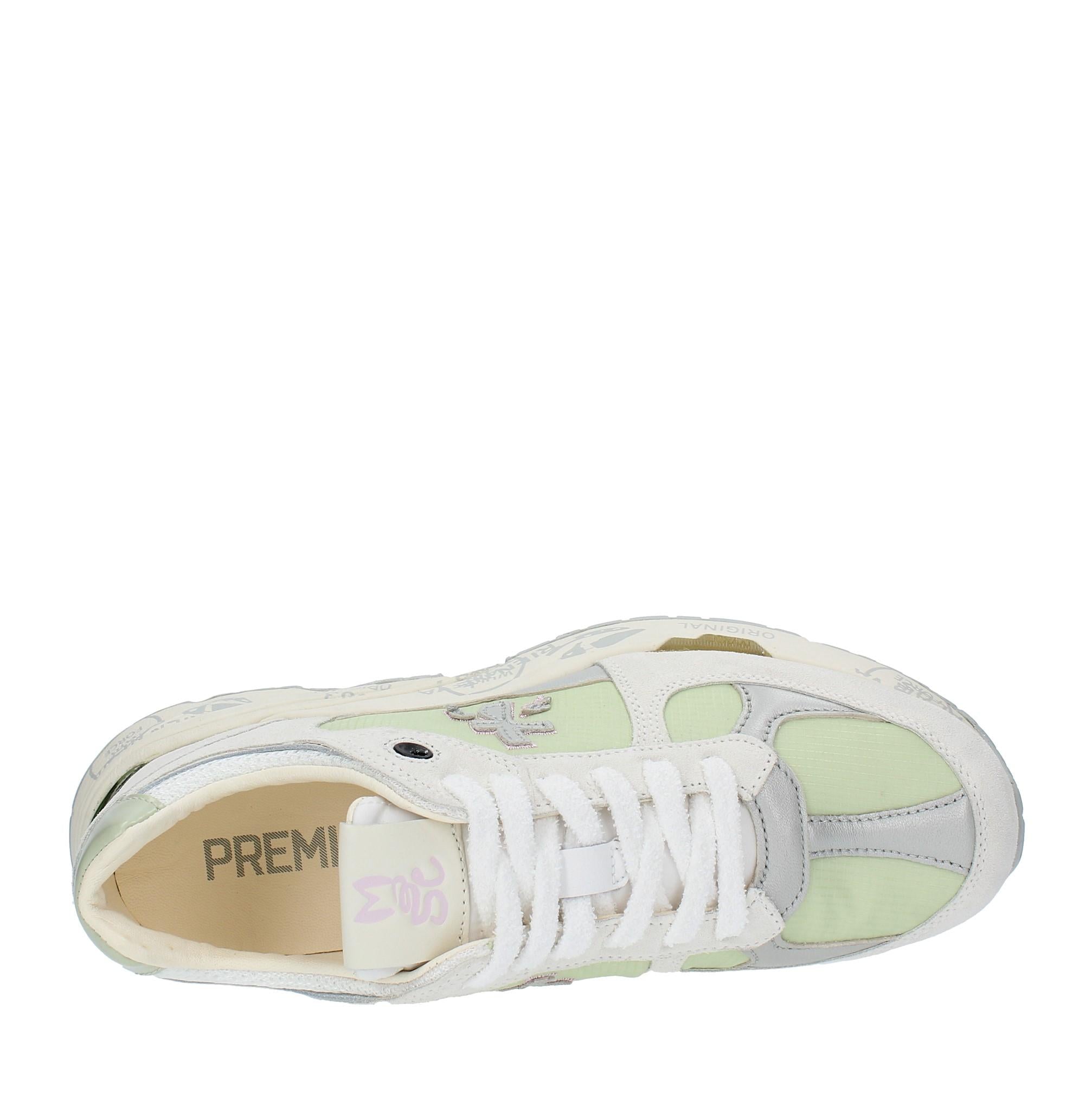 Sneakers in pelle, camoscio e tessuto 