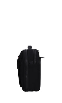 Borsa in pelle e tessuto 