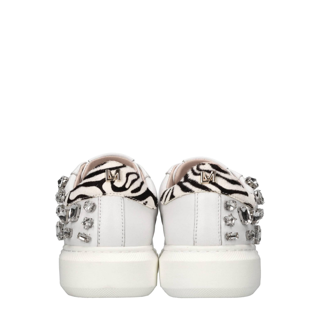 Sneakers in pelle cavallino e strass 