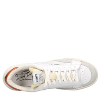 Sneakers in pelle e tessuto 