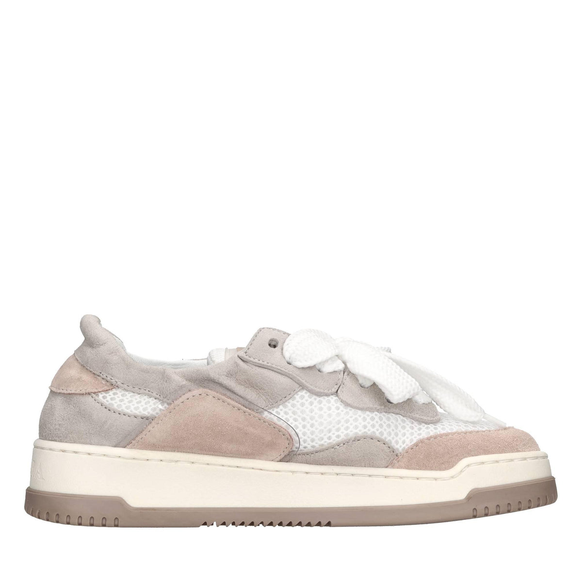 Sneakers in camoscio e tessuto 