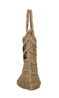 Borsa Saint Tropez in juta e pelle 