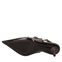 Décolleté slingback modello MORGANA in pelle e tessuto 