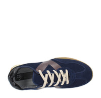 Sneakers in camoscio, tessuto e gomma 