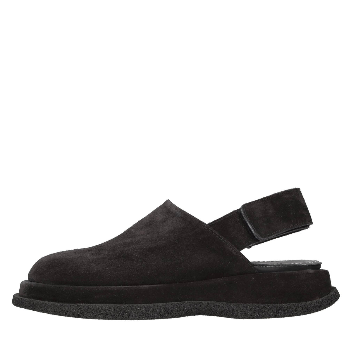 Mules in camoscio e pelle 