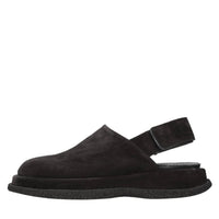 Mules in camoscio e pelle 