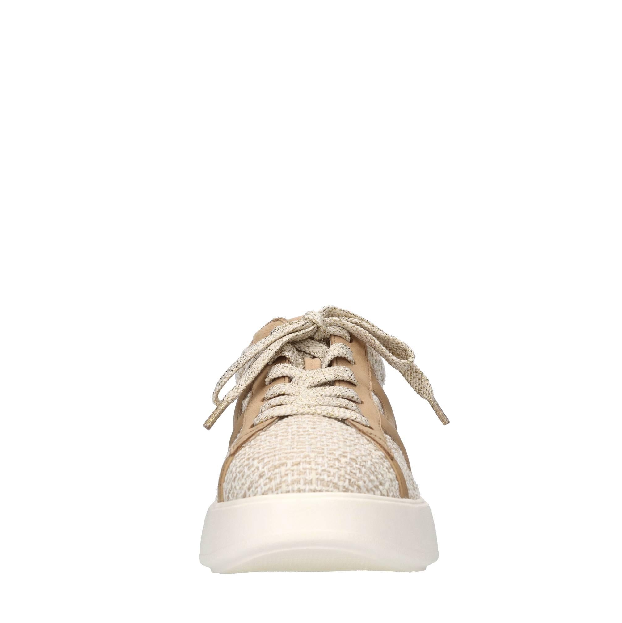 Sneakers in pelle e tessuto 