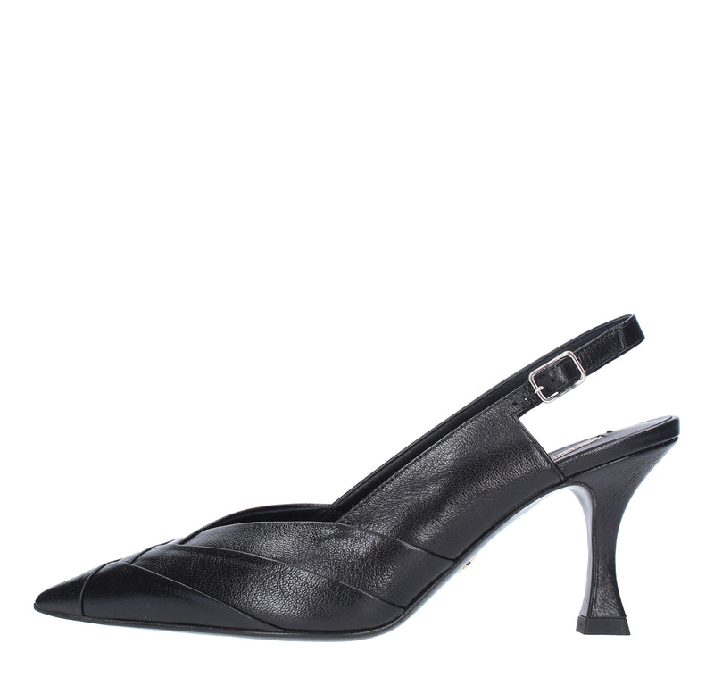 Décolleté slingback in pelle 