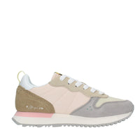 Sneakers in pelle camoscio e tessuto 