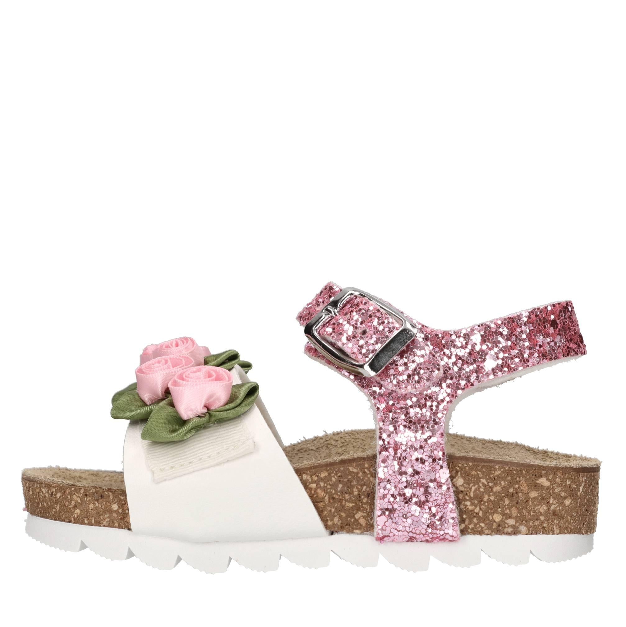 Sandali in ecopelle e glitter 