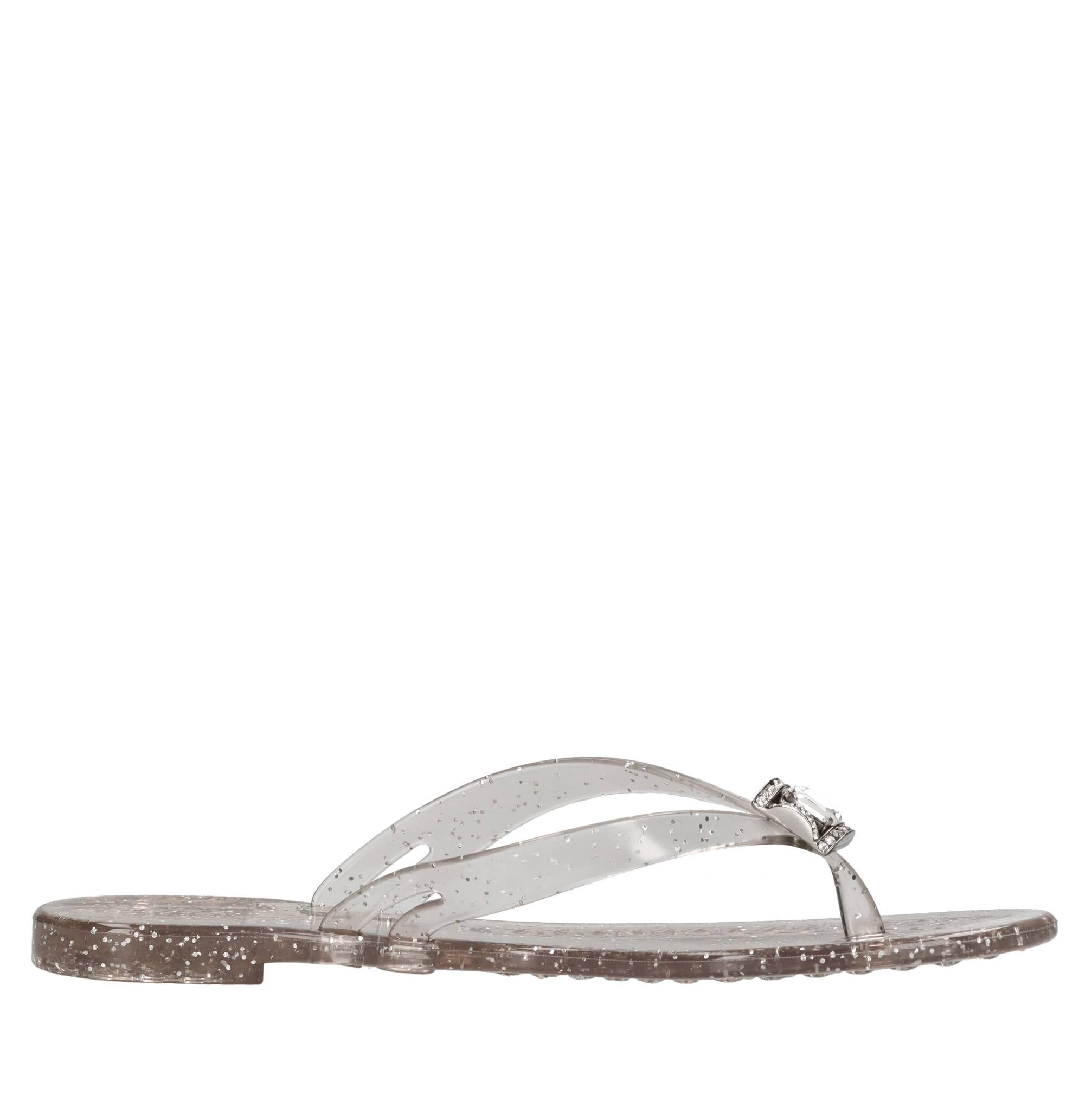 Sandali flat Jelly Glitter in PVC e Swarovski 