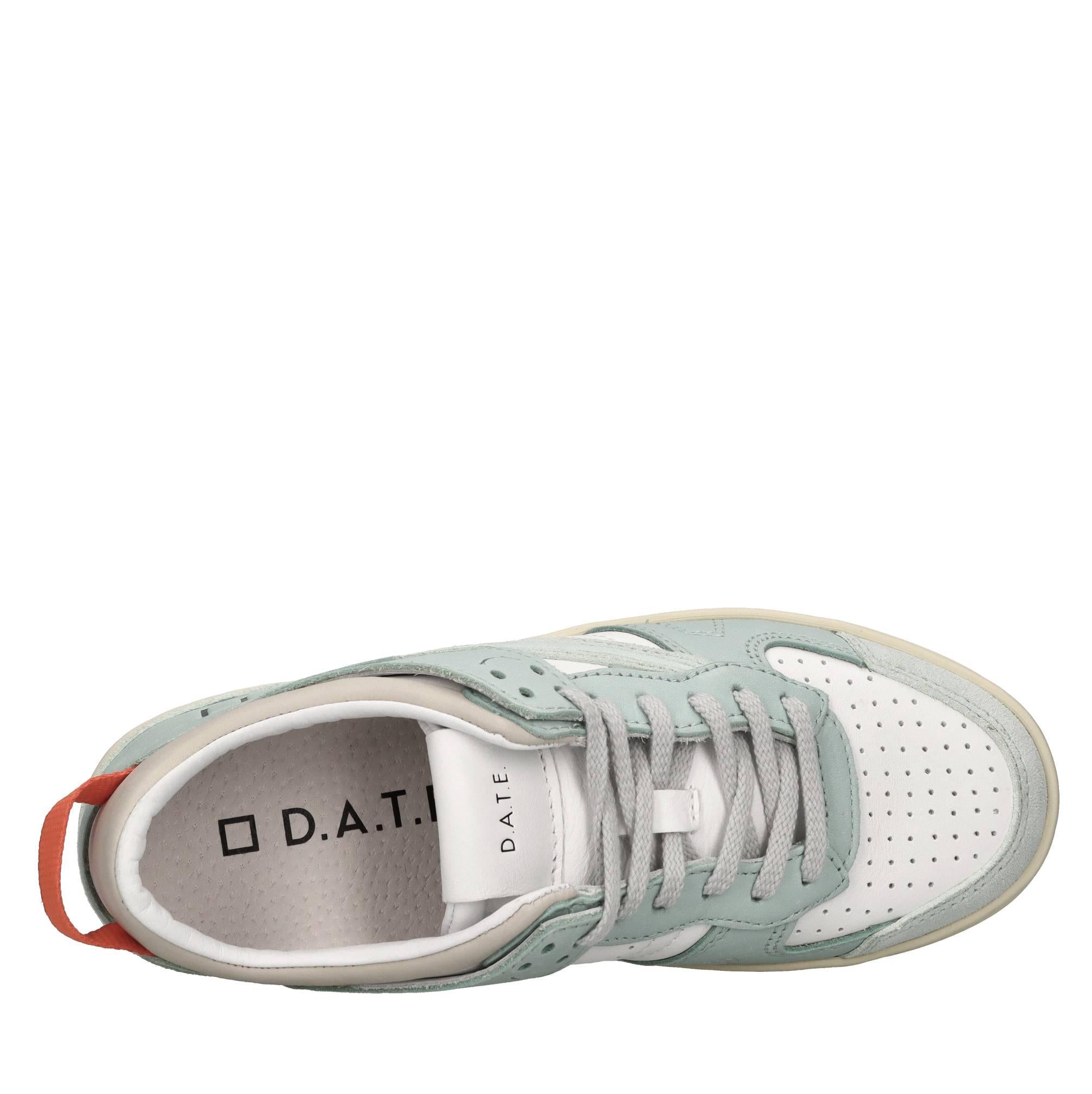 Sneakers in pelle e tessuto 