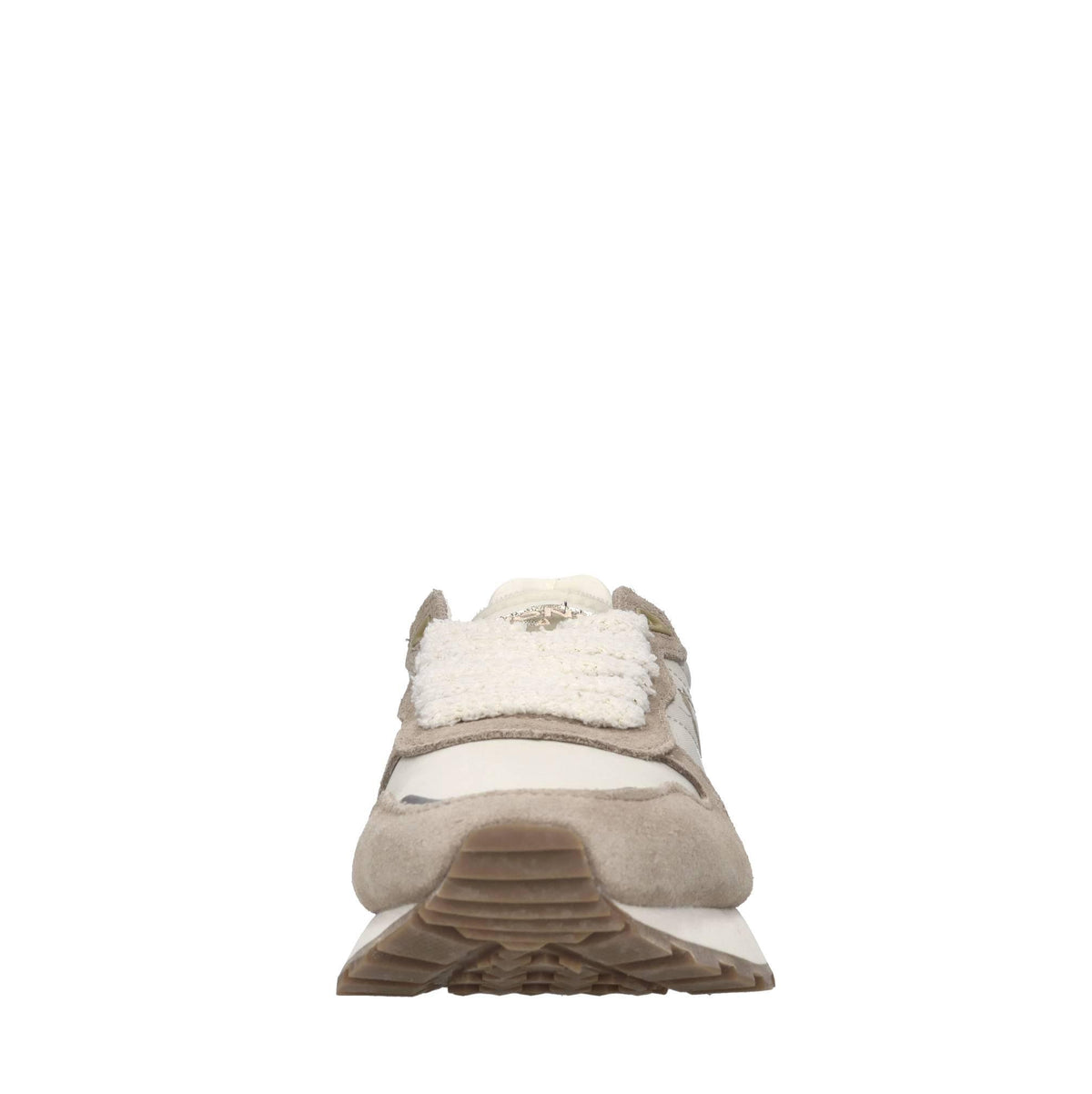 Sneakers in pelle e tessuto 