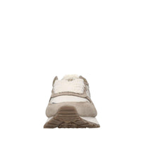 Sneakers in pelle e tessuto 