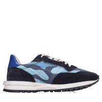 Sneakers in pelle e tessuto 