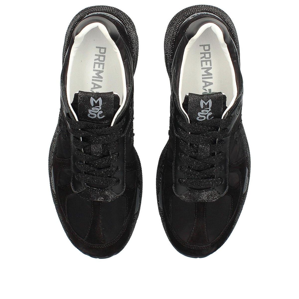 Sneakers in camoscio tessuto ed ecopelle 
