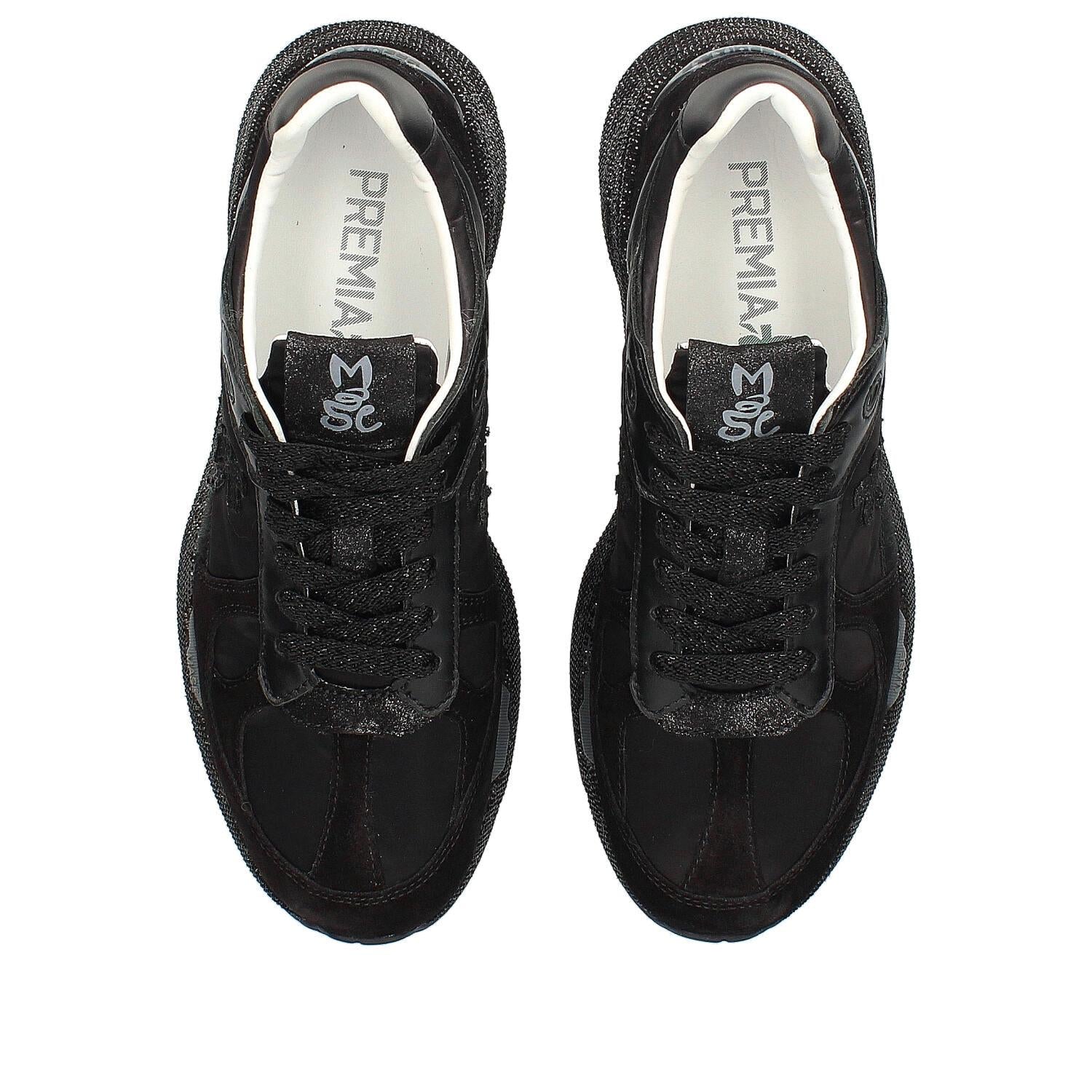 Sneakers in camoscio tessuto ed ecopelle 