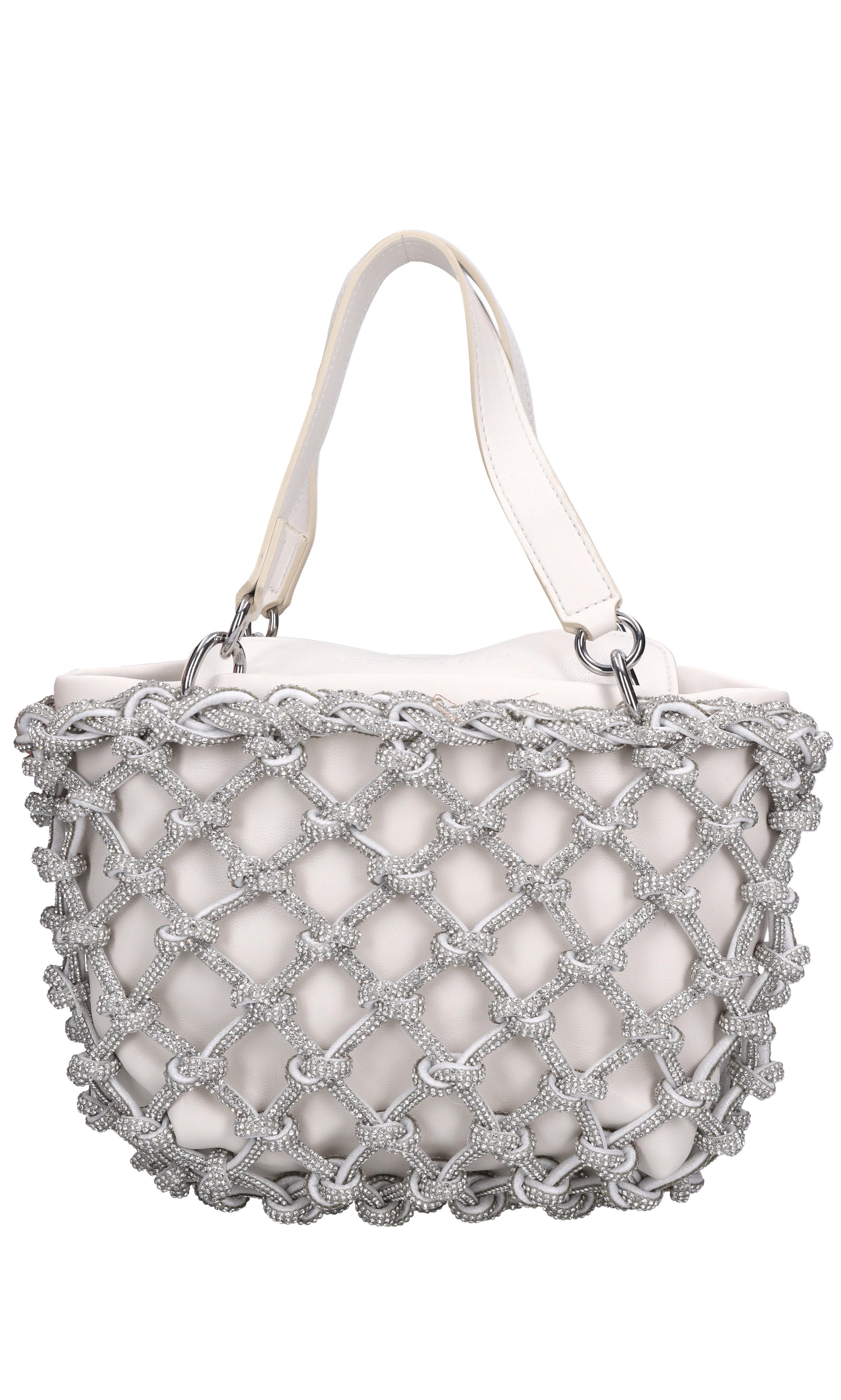 Borsa in ecopelle e strass modello Kobo Knots 