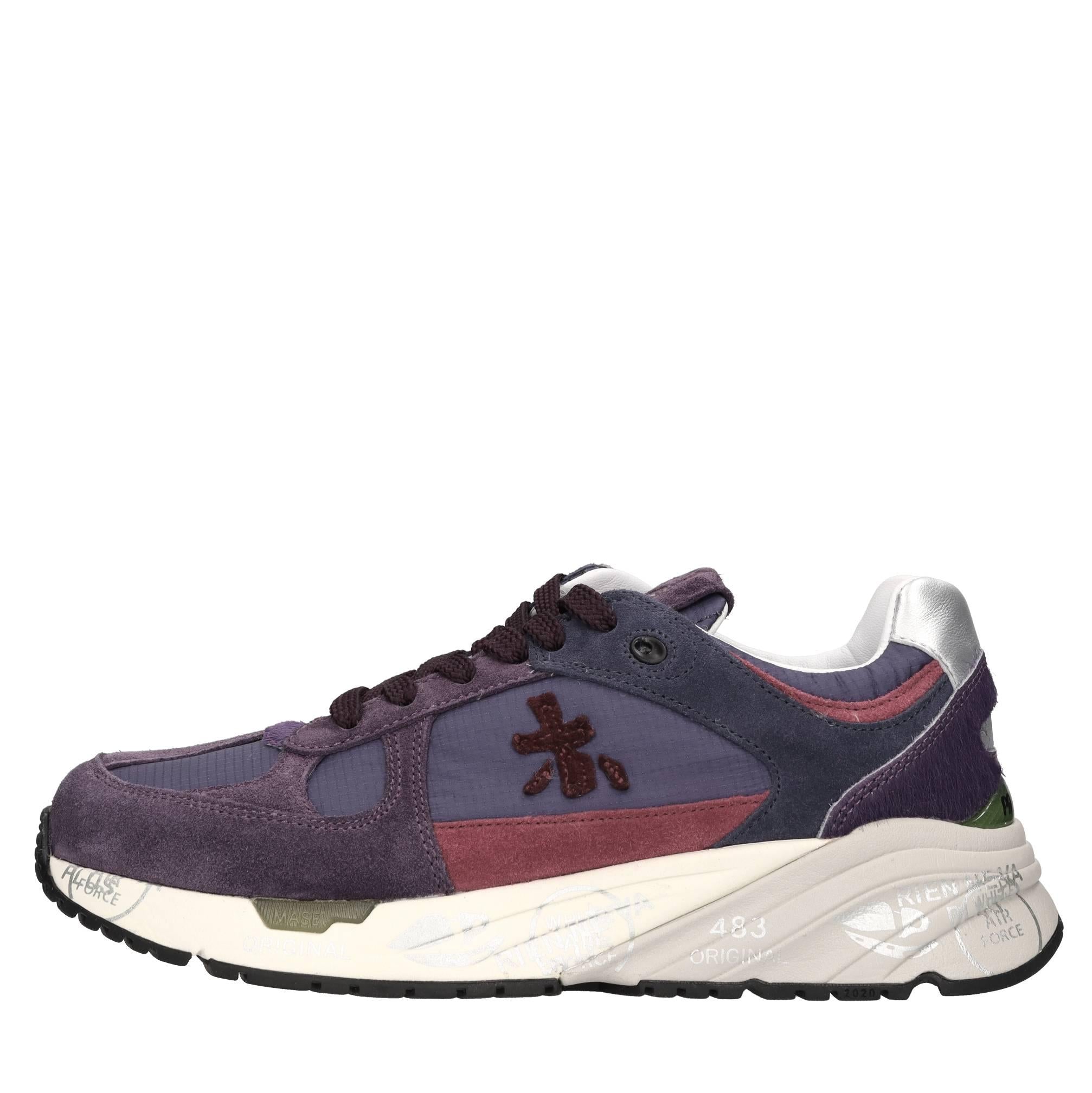 Sneakers in pelle e tessuto 