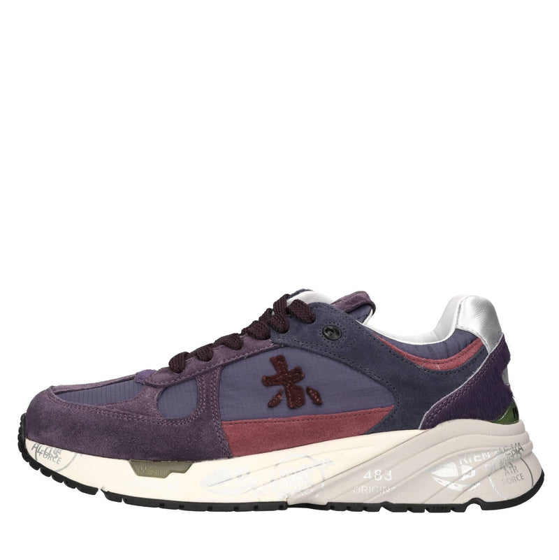 Sneakers in pelle e tessuto 