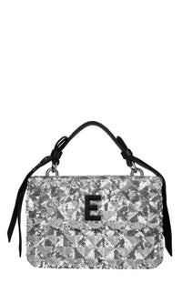 Borsa in ecopelle e paillettes 