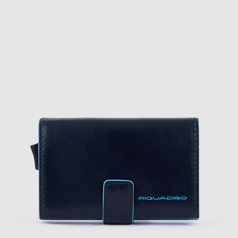 Portacarte di credito in pelle e metallo 