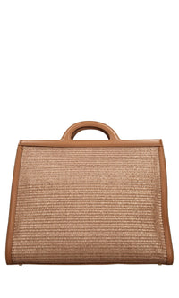 Borsa malibu in ecopelle e rafia 