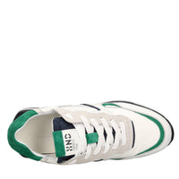 Sneakers in pelle e tessuto 