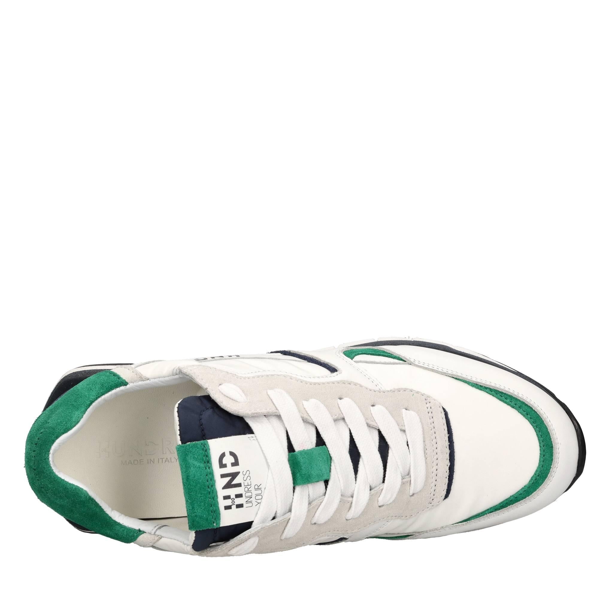 Sneakers in pelle e tessuto 