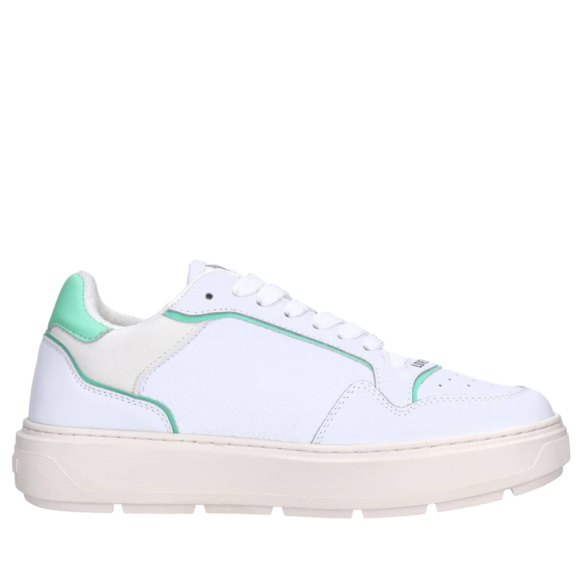 Sneakers in pelle e tessuto 