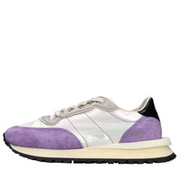 Sneakers in pelle e tessuto 