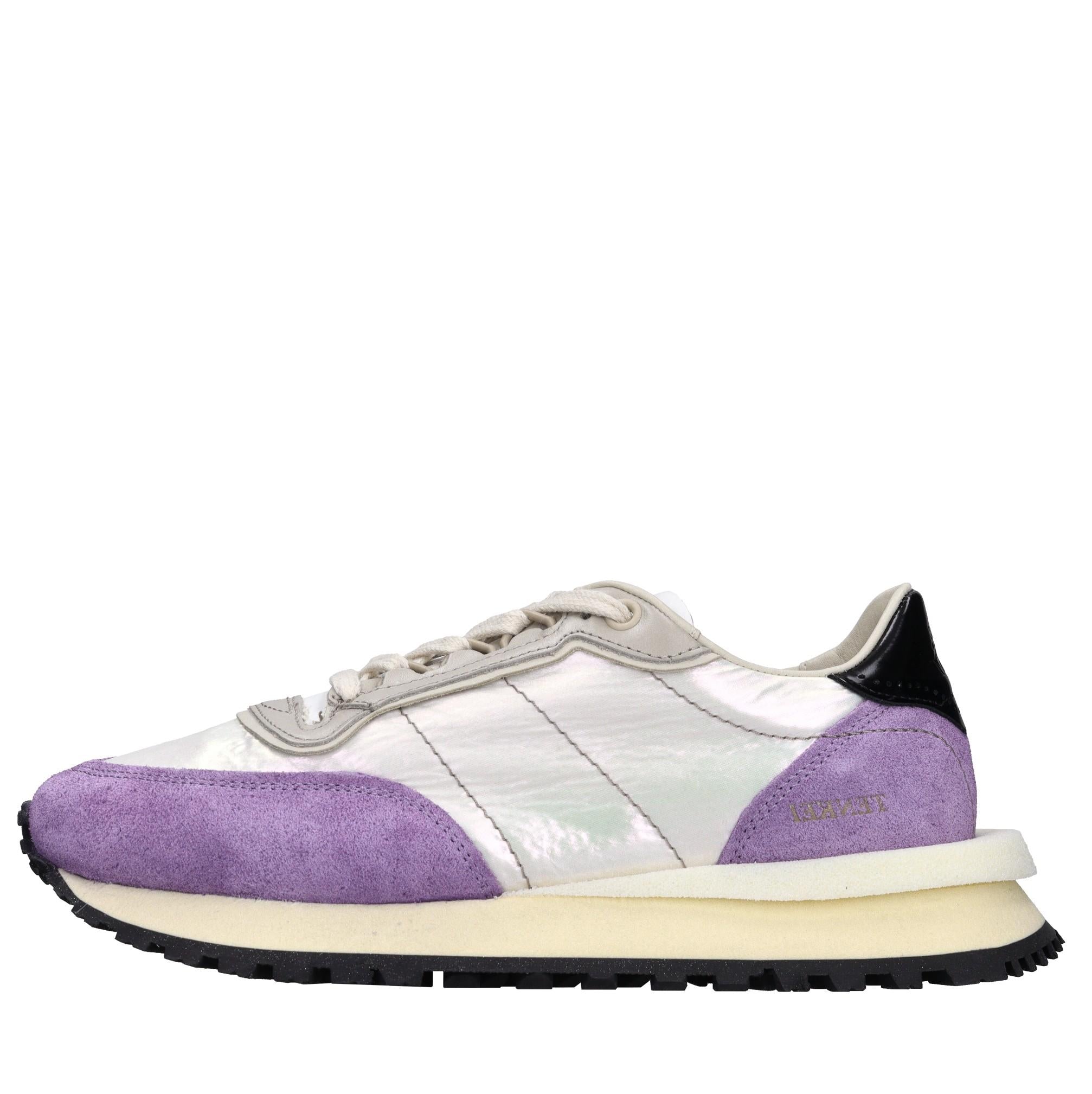 Sneakers in pelle e tessuto 