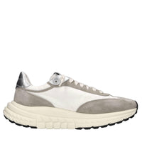 Sneakers in pelle e tessuto 