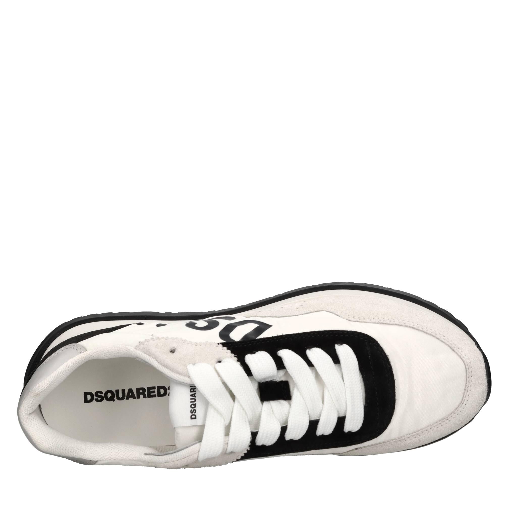 Sneakers in pelle e tessuto 