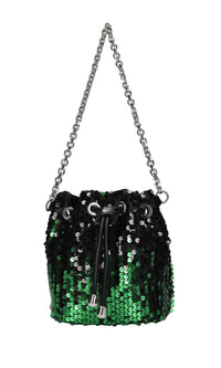 Borsa in ecopelle tessuto e paillettes 