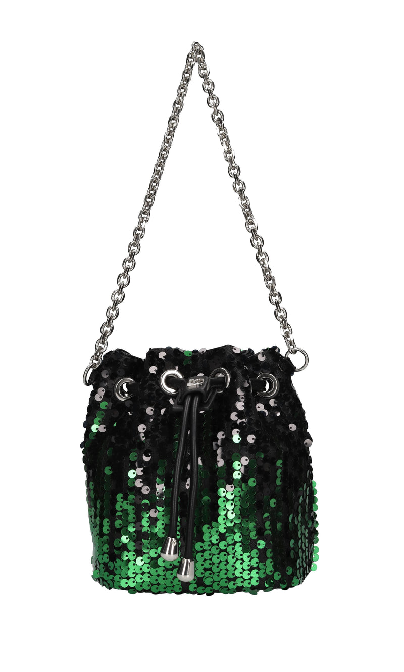 Borsa in ecopelle tessuto e paillettes 