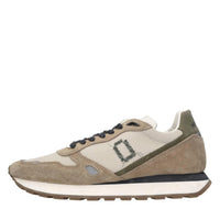Sneakers in pelle e tessuto 