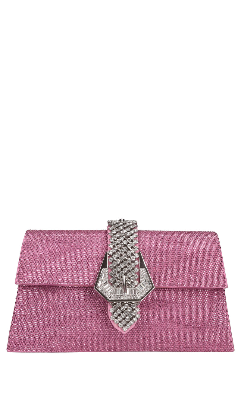 Borsa modello JADE in tessuto e strass 