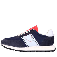 Sneakers in camoscio e tessuto 