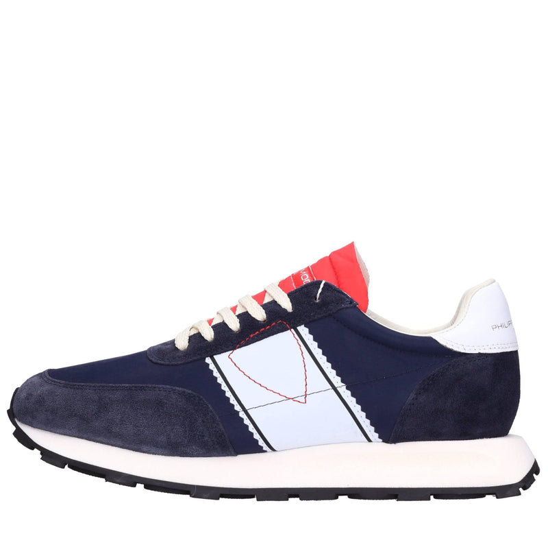 Sneakers in camoscio e tessuto 