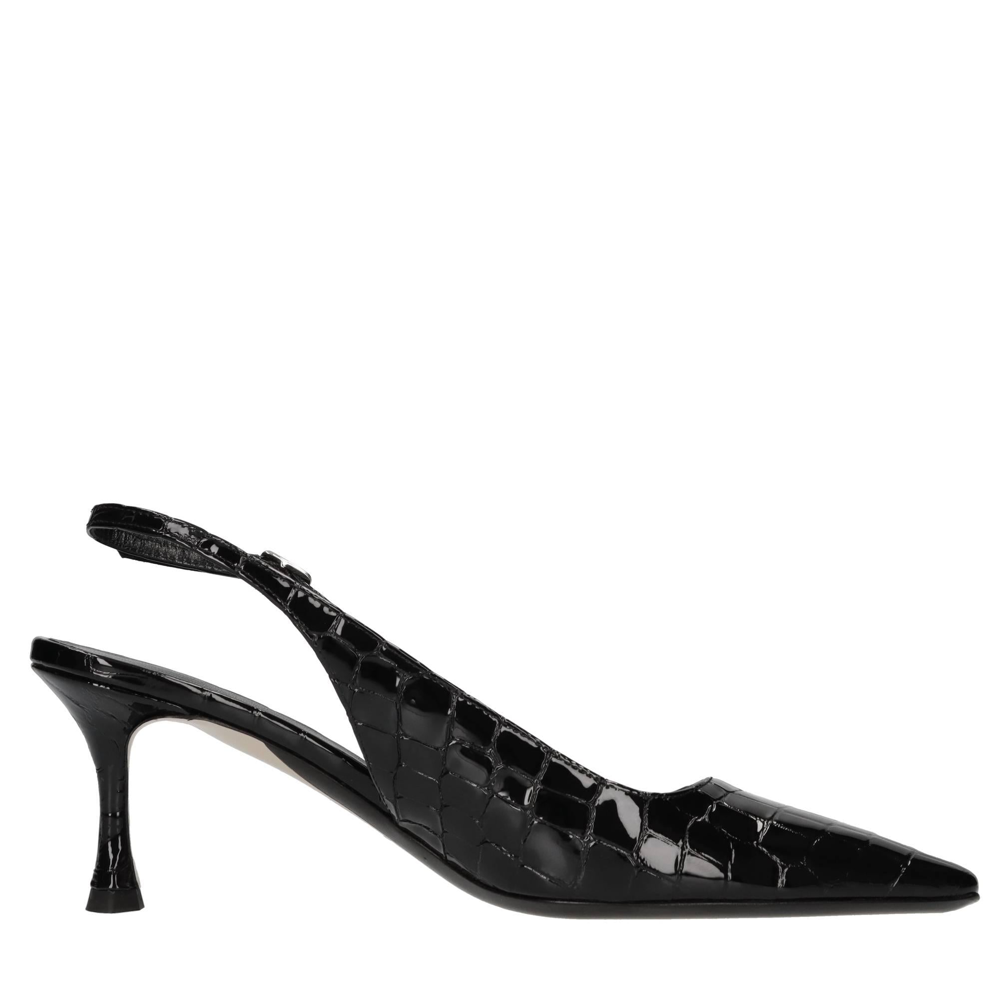 Décolleté slingback in pelle 