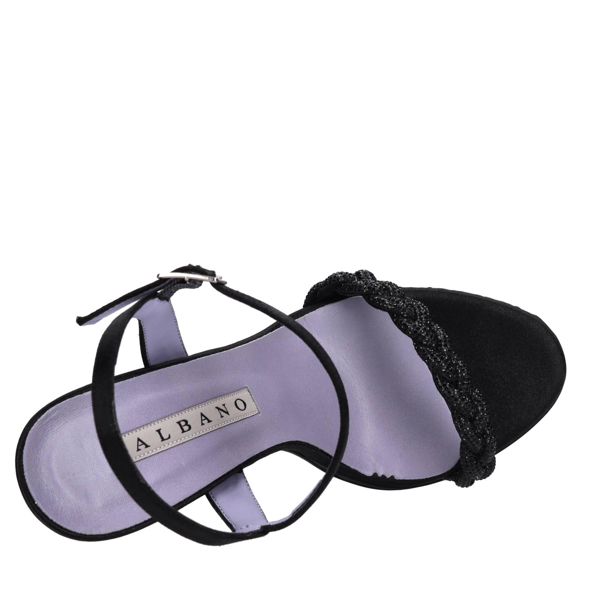 Sandali in raso e strass 