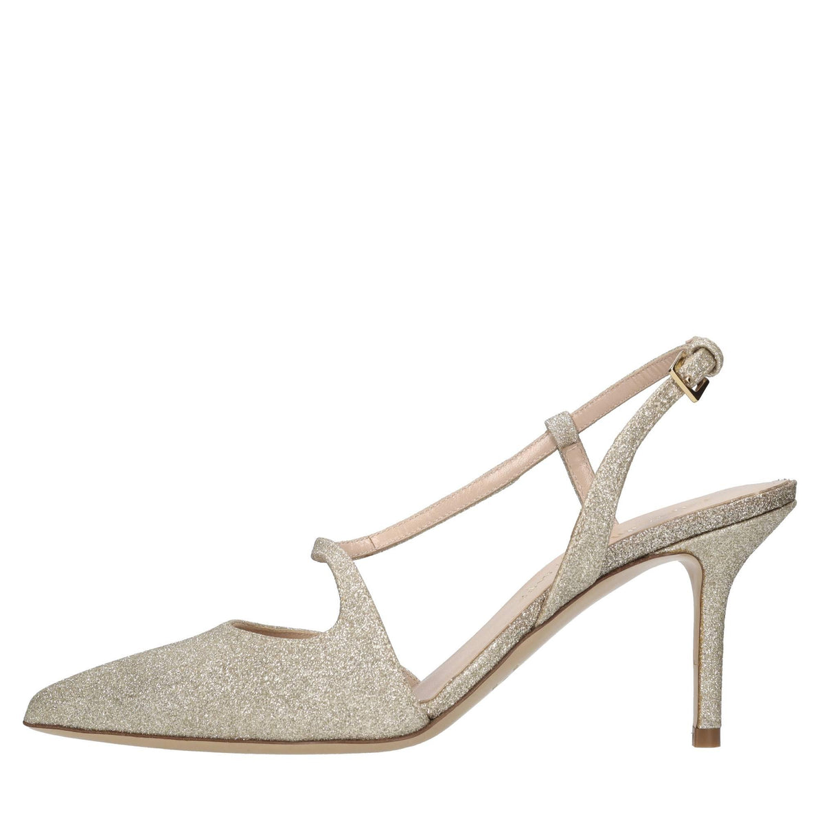Décolleté slingback in tessuto microglitter 
