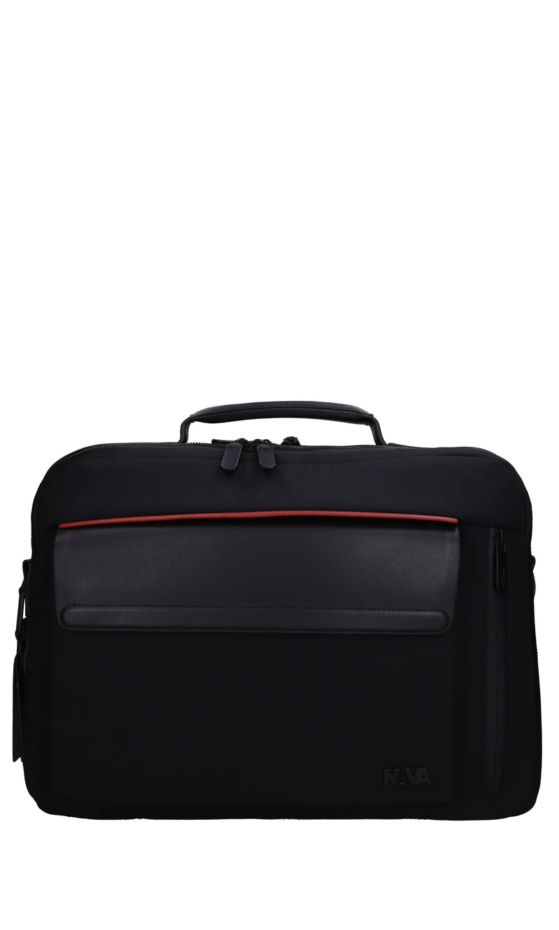 Borsa in pelle e tessuto 