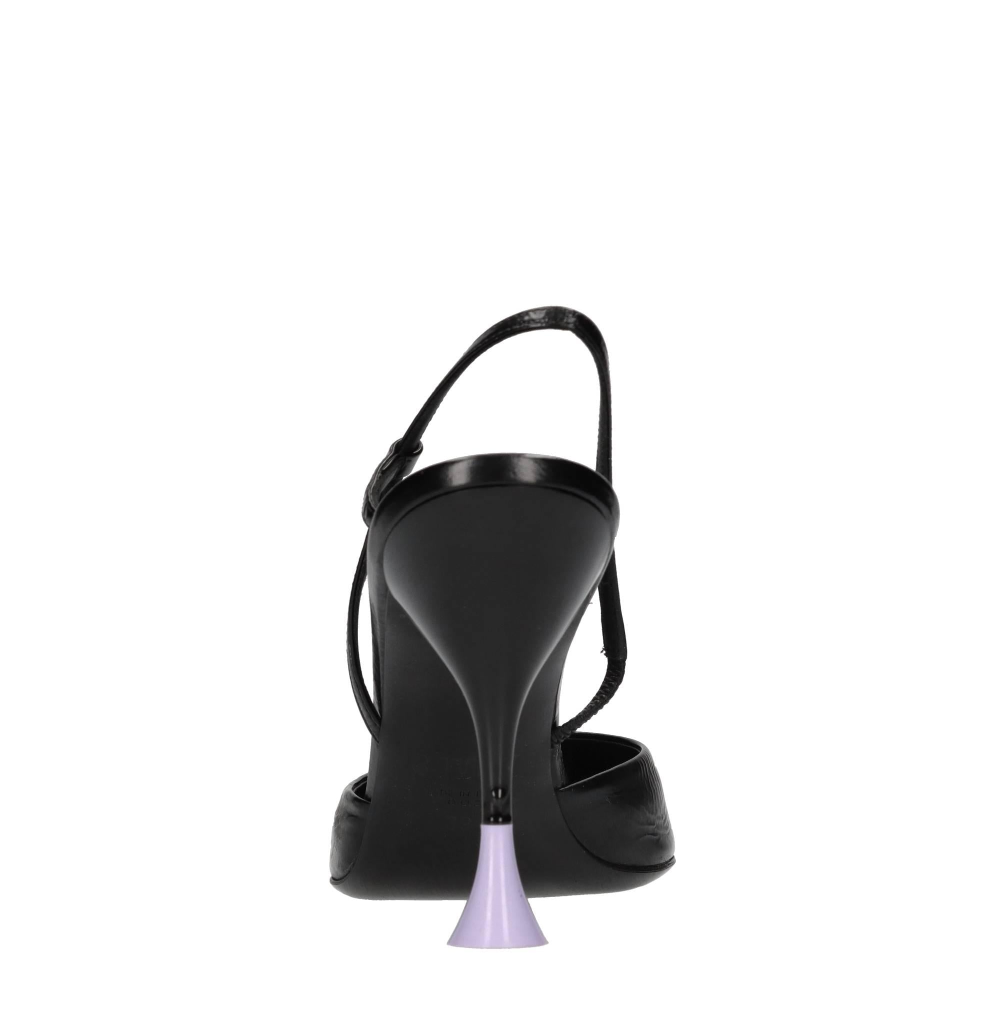 Décolleté slingback in pelle 